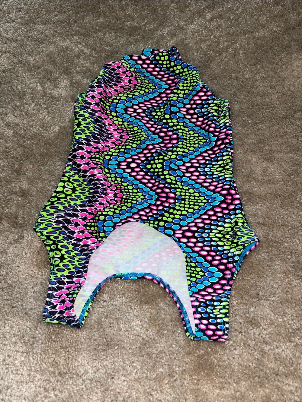 Girls Neon Zigzag One-Piece Swimsuit - Multicolor